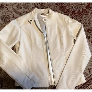 White (slightly off white) HURLEY LEATHER JACKET